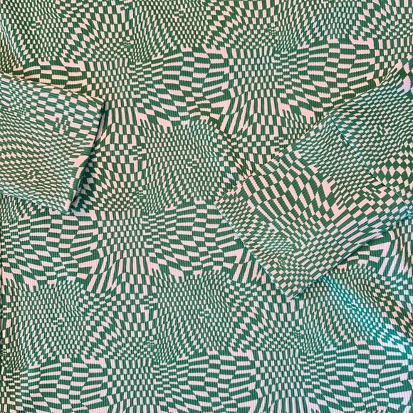 llQUAL Abstract Graphic Psychedelic Hypnotic High Neck Top S - Picture 5 of 8